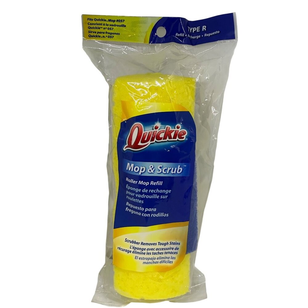 Quickie Type R Roller Mop Refill #057 Yellow Sponge Scrubber New OEM Replacement